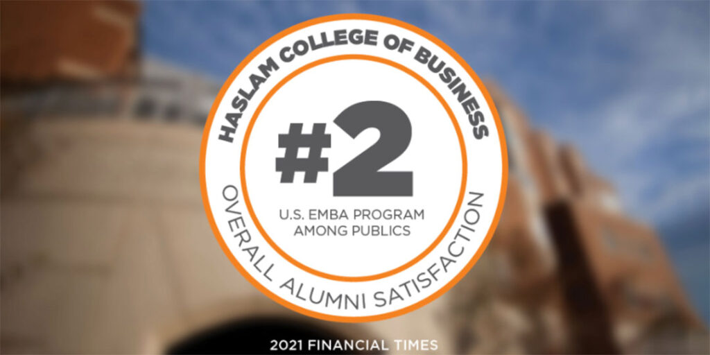 Seal showing that Haslam College of Business Ranked #2 for Alumni Satisfaction