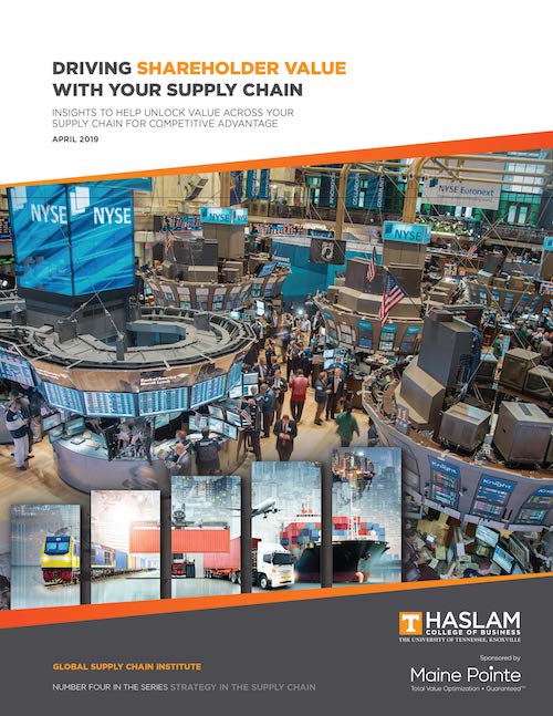 White Paper Cover: Driving Shareholder Value with Your Supply Chain Insights to Help Unlock Value across Your Supply Chain for Competitive Advantage