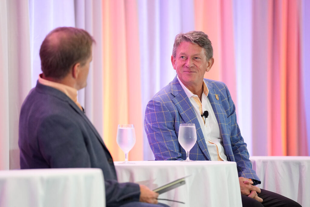 John Bell interviewing UT System President Randy Boyd at the Supply Chain Forum.