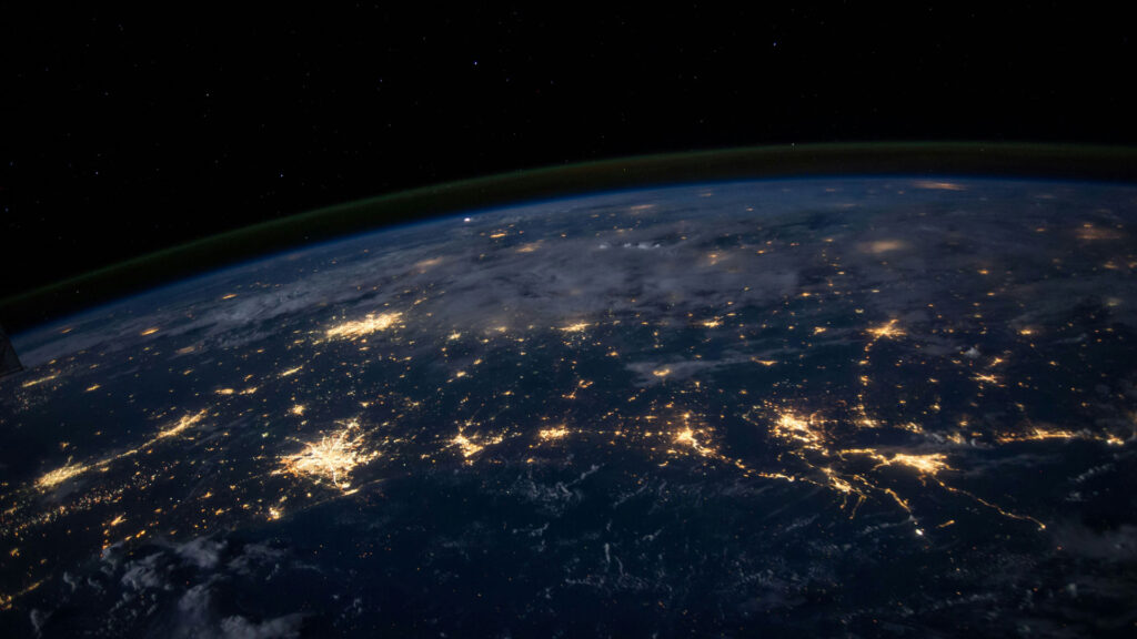 A view of Earth from outer space.