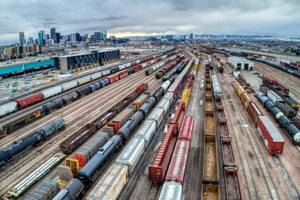 Rail yard.